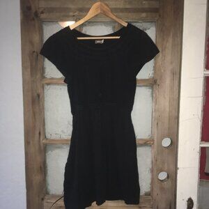 Roots 100% cotton black crepe dress